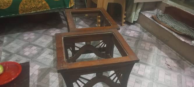 2 wooden table Without glass