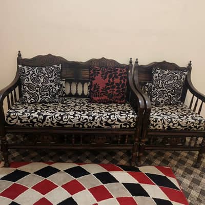 4 Seat Wooden Sofa Set