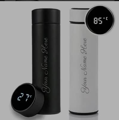 customised temperature bottle with name and logo