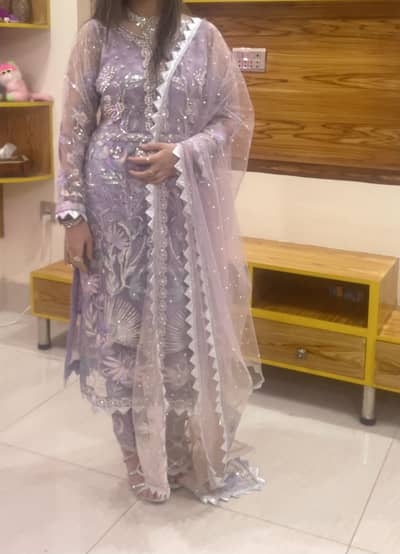 Lilac colour 3piece dress