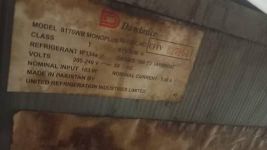 Dawlance 9170WB monoplus Used Urgent Sale