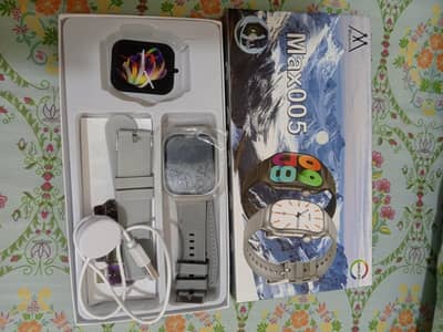 max005 amoled curved display smart watch silver for sale