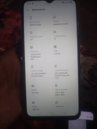 OPPO A5 All okay urgent sale