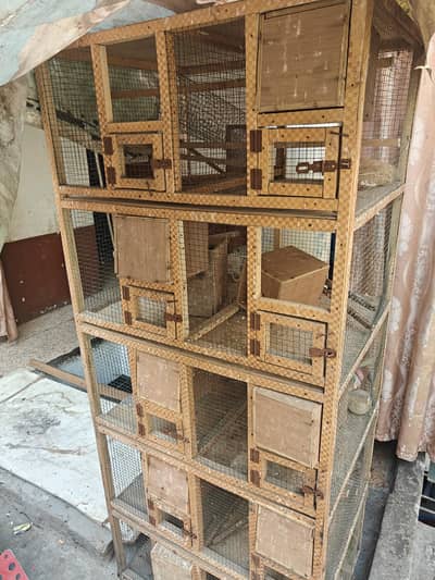 cage 10 portion wooden with all Accessories