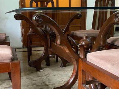 Premium Sheesham Wood 6-Seater Dining Table Set (9/10 Condition)