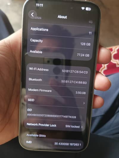 Apple iPhone 15 Pro jv 128gb with box only