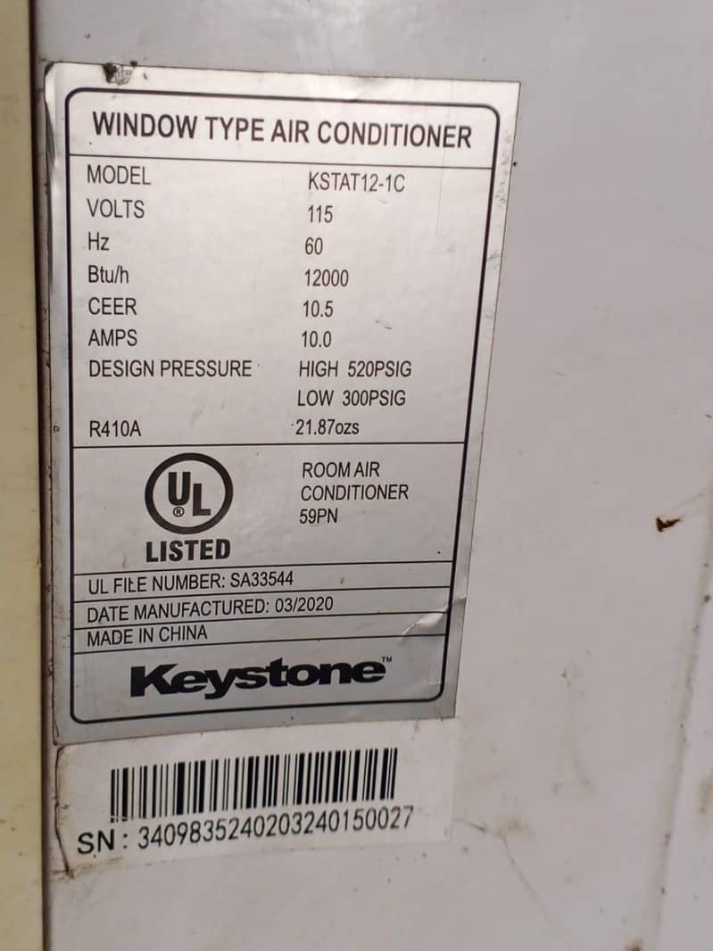 keystone window AC 1