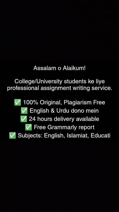 Assignment Essay Writing Service | Lahore | Female Writer