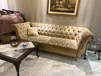 Complete sofa set and chairs with tables