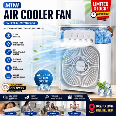 Portable Mini Air Cooler Fan with Humidifier for Summer Use