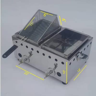 Double Gas Fryer – 8 Liters (4L + 4L)