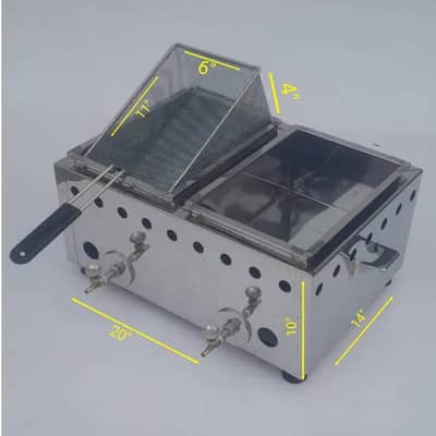 Double Gas Fryer – 8 Liters (4L + 4L)