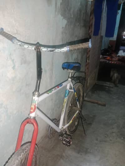 Wheeling cycle in white colour