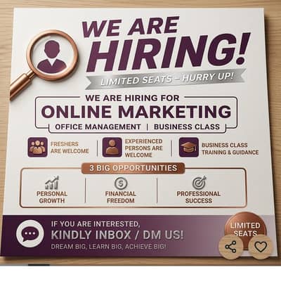 WE ARE MALE AND FEMALES STAFF FOR OFFICE WORK AND ONLINE WORK