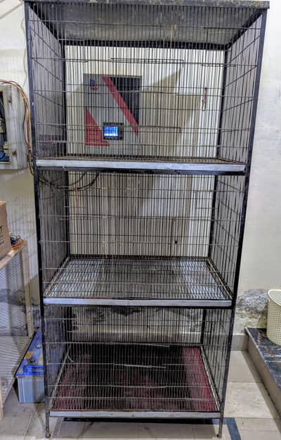 Used 3-Portion Heavy-Duty Iron Cage
