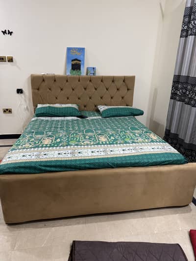 wooden double bed