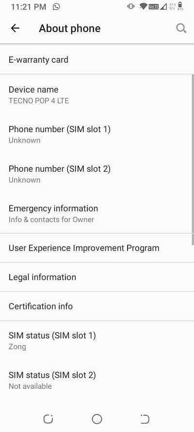 Tecno Pop 4 lite