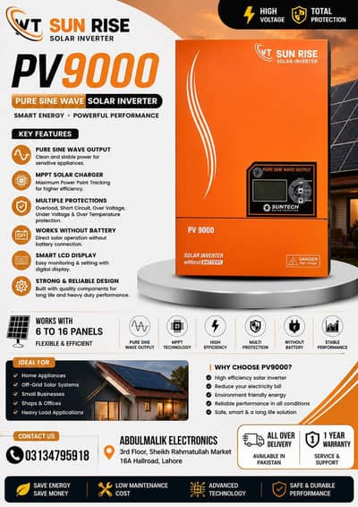 PV9000 Solar Inverter | Pure Sine Wave | 1 Year Warranty