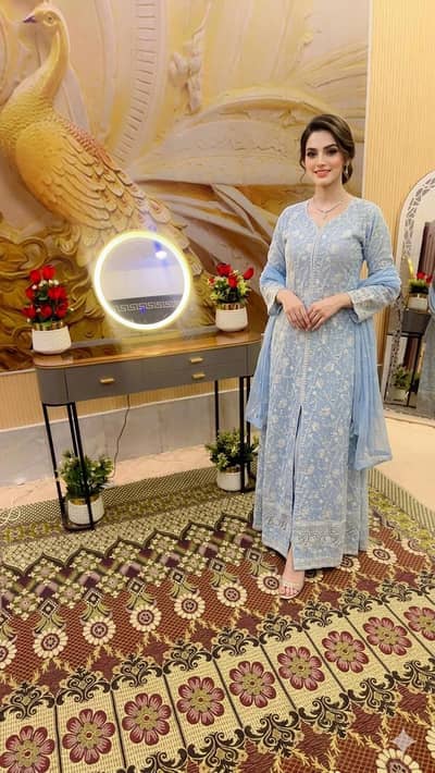 fully heavy embroidered dress only one time use
