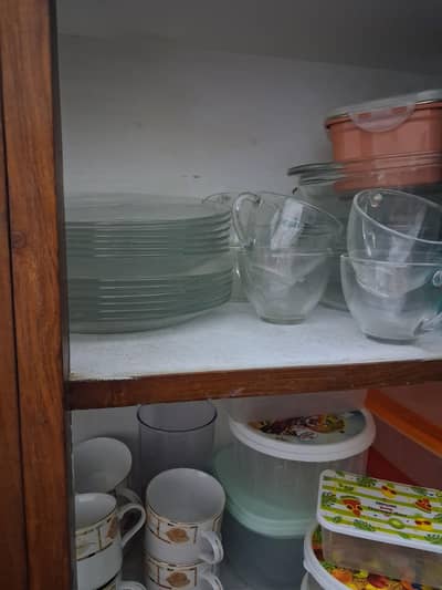glass dinner set 3pcs hot pot