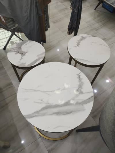 3 Piece Round Serving Tables Set – Elegant & Strong Build