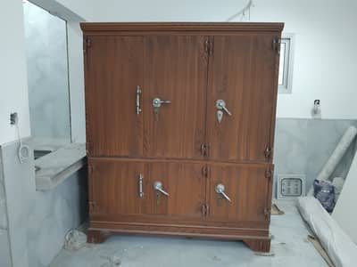 Iron Wardrobe / Steel Almari 7 Feet – Wooden Look Heavy Quality