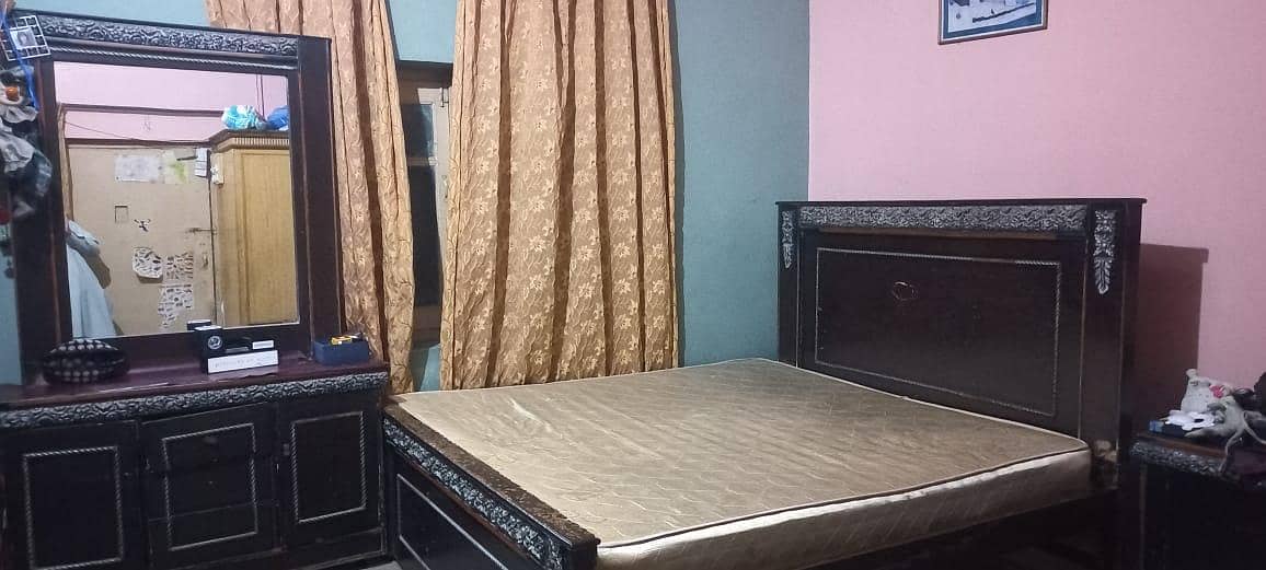 double bed. with dressing table. side tables. 2