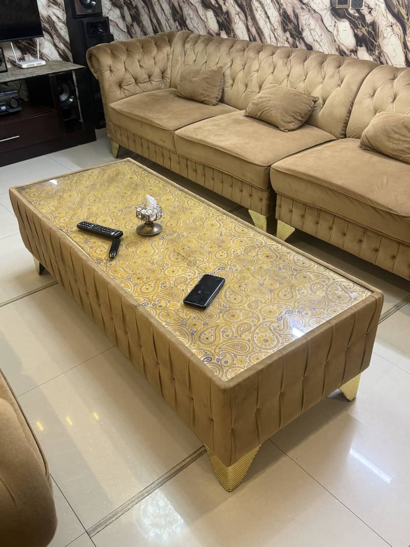 6 seater sofa set with table 2