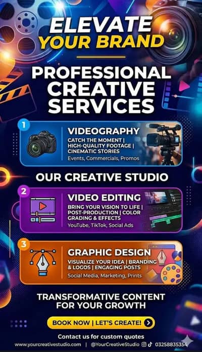 Video Editing , paid shoots , social media management
