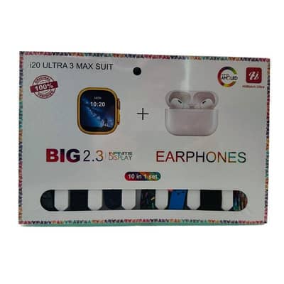 I 20 ultra smart watch with 7 straps earbuds cash on delivery free