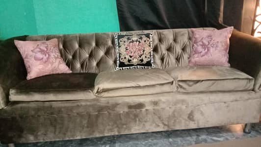 brown velvet sofa set