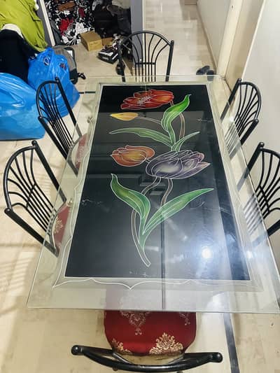 6 chair dinning table available for sale