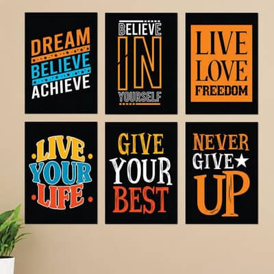 Set of 6 Premium Wall Art Photo Tiles – Modern Home Decor Sets 8x11