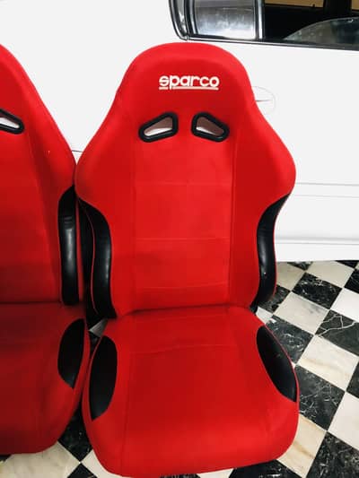 Universal sparco red bucket seats in original fabric