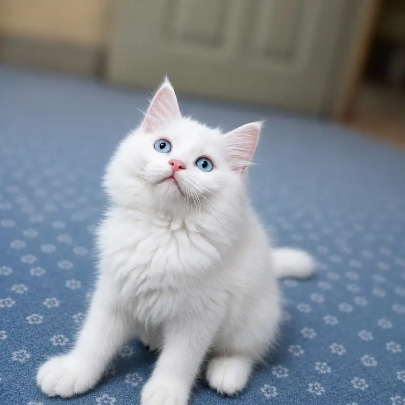 White kitten Blue eyes Female — photo 2