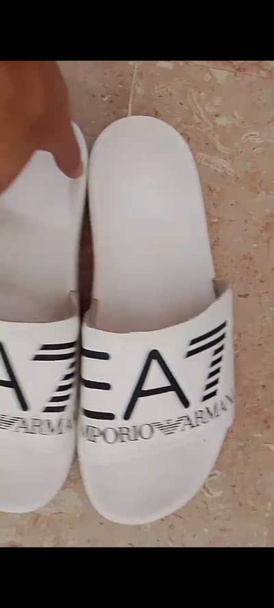 EA7 Emporio Armani White Slides / Slippers – Excellent Condition