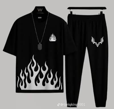 Black flame fabric for men
