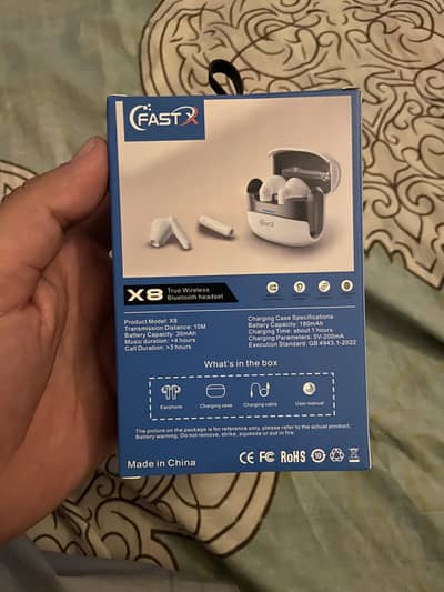 Fast x wireless bluetooth X8 model Batter capacity 180 mah real sound
