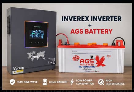 Inverex Hybrid Inverter with 2 AGS WS-220 Batteries