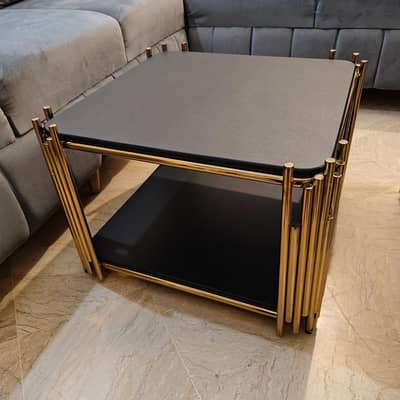 Luxury Nesting Coffee Table Set – Black & Gold Modern Design