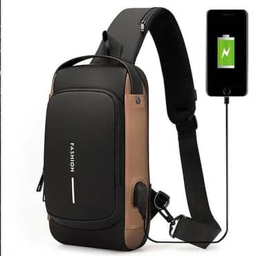 Fashion Travel Crossbody Bag|Anti-Theft Shoulder Sling Bag with USB po