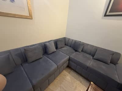 L shape sofa grey