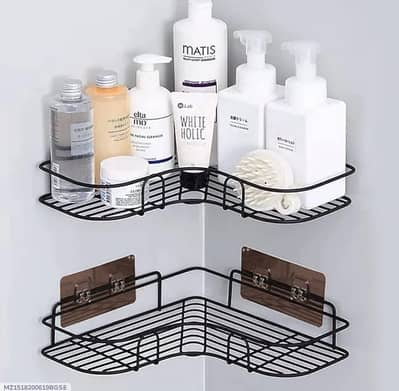 Corner bathroom shelf