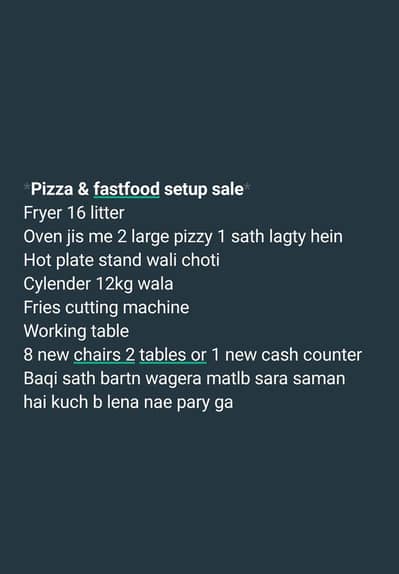 Pizza & fastfood setup sale