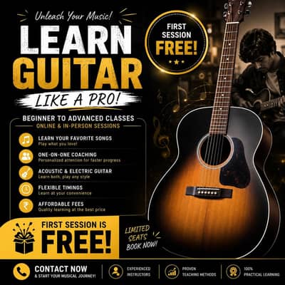 Guitar Classes - First Session free | Online & Home Tution Available
