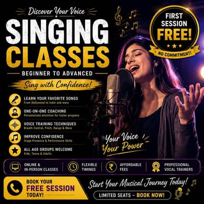 Singing Classes - First Session FREE | Online & In-Person Lessons