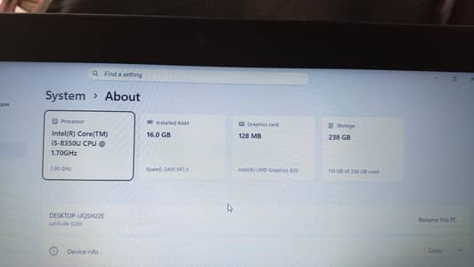 DELL i5 8TH GEN 16 GB RAM 256 SSD