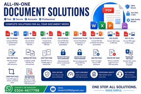 PDF Converter & Editor: Word, Excel, PPT, JPG, Merge, Split & Secure
