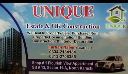 4 ROOM BANK LOAN APPLICABLE FLAT FOR SALE IN NORTH KARACHI DEMAND 70/LAC CONTACT UNIQUE ESTATE (FARHAN NAEEM) 03342184184/03132708385