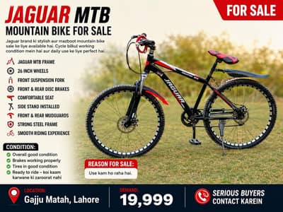 Jaguar MTB Mountain Bike 26" | Disk Brakes | Front Suspension